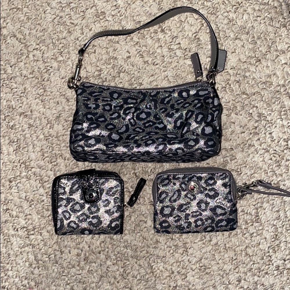 Coach wristlet and hand bag and wallet